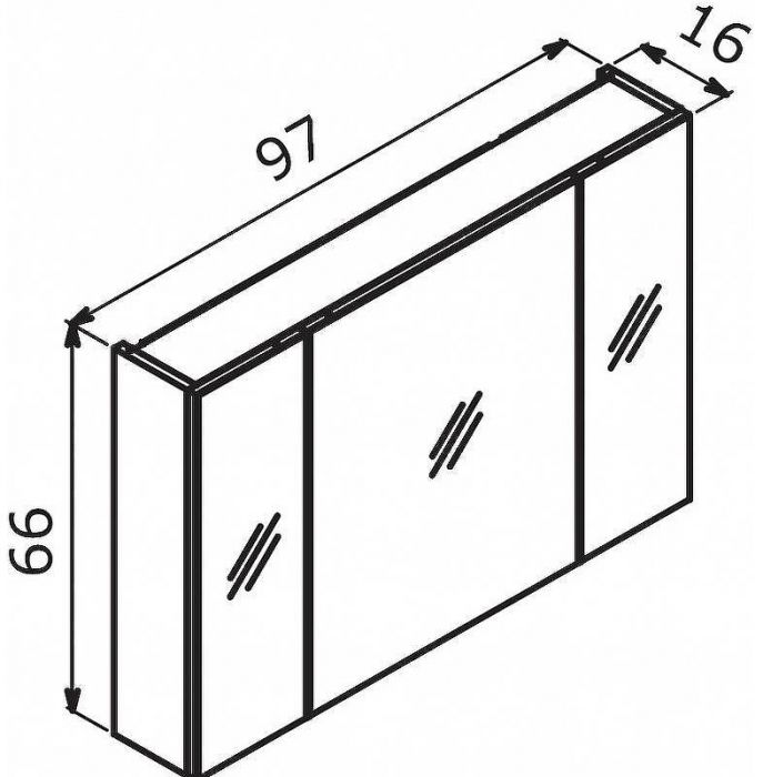 Зеркальный шкаф Orka Likya 100 3001090 с подсветкой Антрацит матовый
