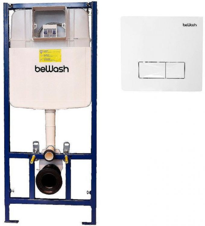 Инсталляция beWash BW74 K500RZVP0400BY000000 для унитаза с Белой клавишей смыва Инсталляция beWash BW74 K500RZVP0400BY000000 для унитаза с Белой клавишей смыва