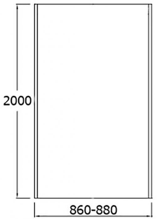 Душевая стенка Jacob Delafon Contra 90 E22FT90-BL профиль Черный матовый стекло прозрачное