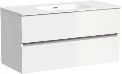 Тумба подвесная SANCOS под раковину Urban, белый глянец 990х450х550, UR100W