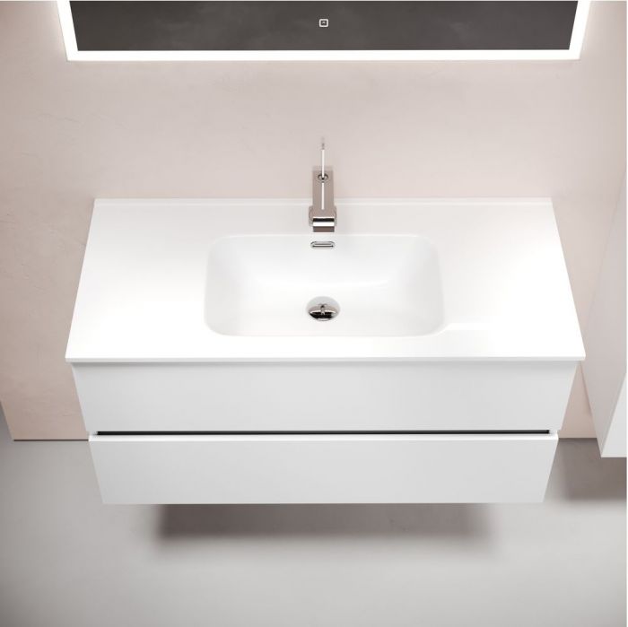 Тумба подвесная SANCOS под раковину Urban, белый глянец 990х450х550, UR100W