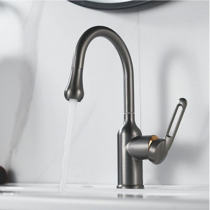 Смеситель для раковины Raffine F101T цвет Оружейная сталь