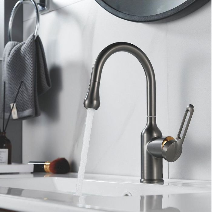 Смеситель для раковины Raffine F101T цвет Оружейная сталь