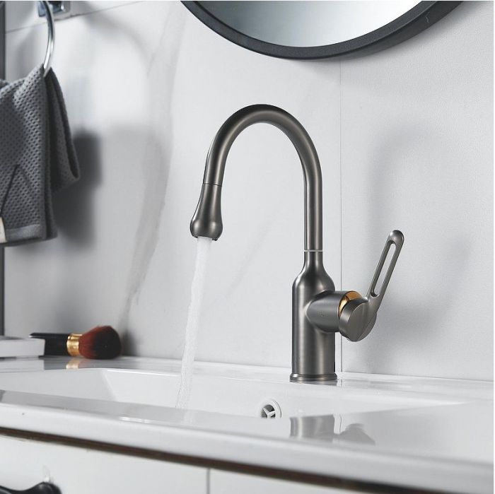 Смеситель для раковины Raffine F101T цвет Оружейная сталь