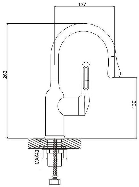 Смеситель для раковины Raffine F101T цвет Оружейная сталь Смеситель для раковины Raffine F101T цвет Оружейная сталь