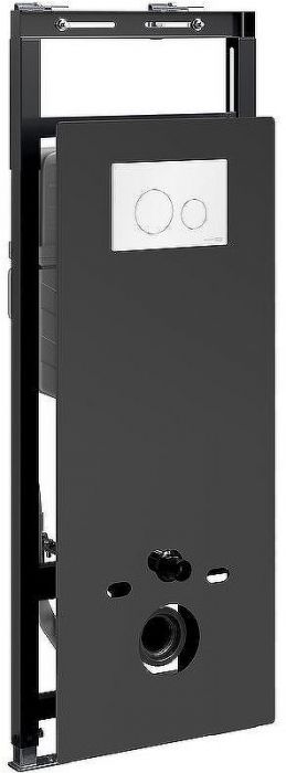 Инсталляция WasserKRAFT Salm 27TLT.010.ME.BL.WH02 для унитаза Черное стекло с Белой клавишей смыва