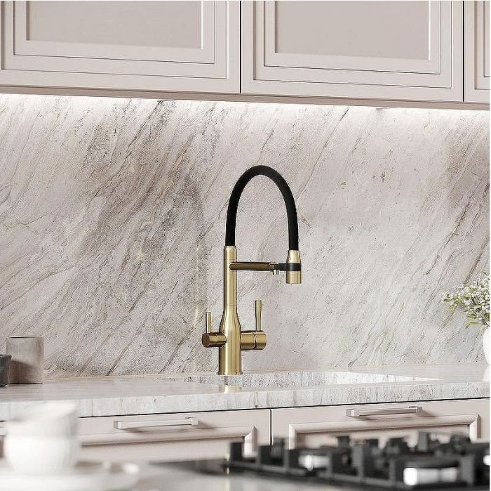 Смеситель для кухни Sancos Garda SC4009BG Золото брашированное Черный