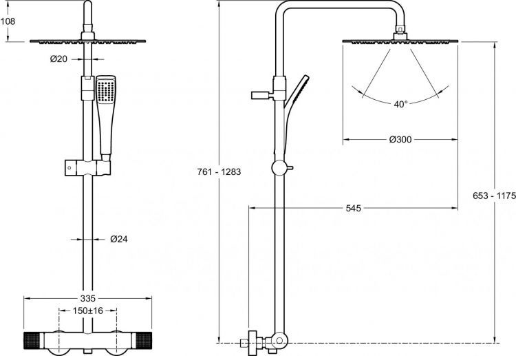 Душевая стойка Jacob Delafon Rivoli E26587-CP, хром