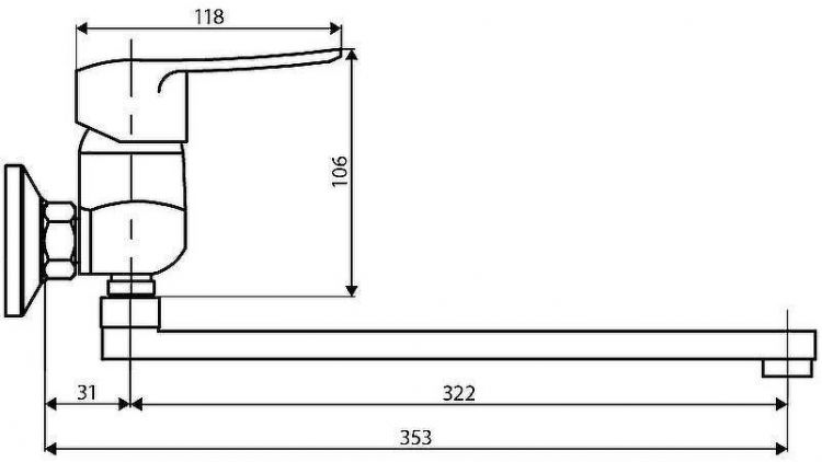 Смеситель для ванны Dorff Ultra D5095000 универсальный Хром