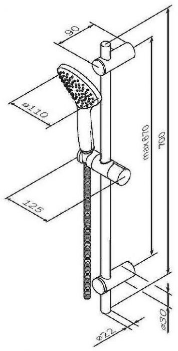 Душевой гарнитур AM.PM Gem F0190022 Черный матовый