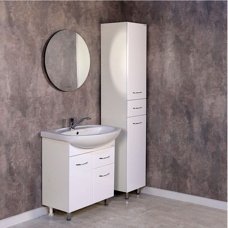 Шкаф пенал Onika Модерн 26 402606 с бельевой корзиной цвет Белый