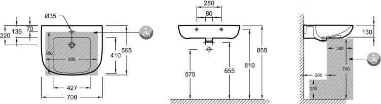 Раковина 70 см Jacob Delafon Odeon Up E4495-X5-00, белый