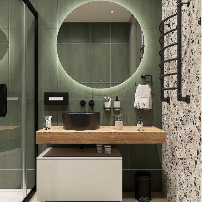 Комплект мебели для ванной STWORKI Ольборг 120 483364 подвесная Белая матовая Дуб французский