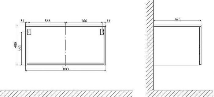 Комплект мебели для ванной STWORKI Ольборг 120 483364 подвесная Белая матовая Дуб французский