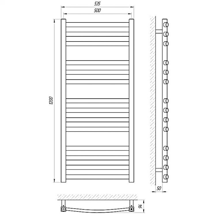 Полотенцесушитель электрический масляный Laris Гранд Полотенцесушитель электрический масляный Laris Гранд