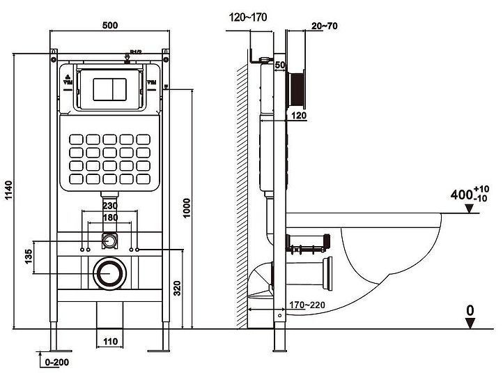 Комплект унитаза Abber Rechteck AC1201MB-AC0105-AC0121 с сиденьем Микролифт и клавишей смыва цвет Хром