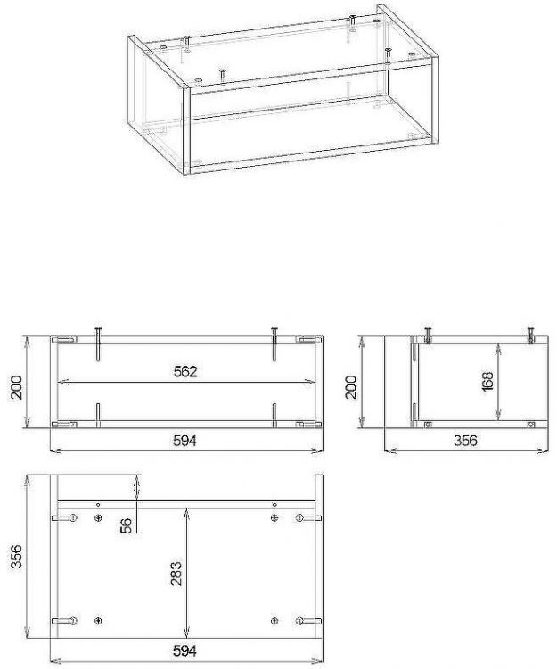 Ниша для тумбы Бриклаер Кристалл 60 4627125417078 Дуб гранж песочный