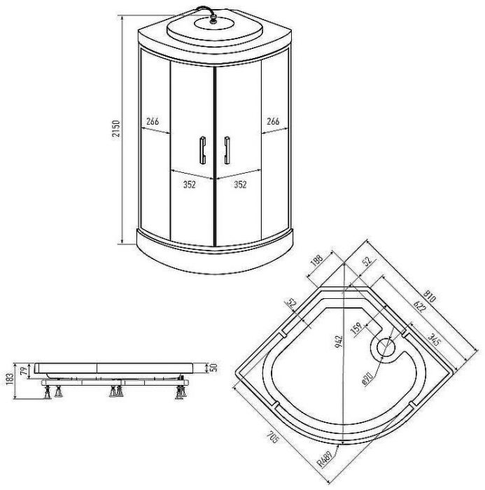 Душевая кабина Erlit Comfort 80х80 ER3508P-C4-RUS без гидромассажа