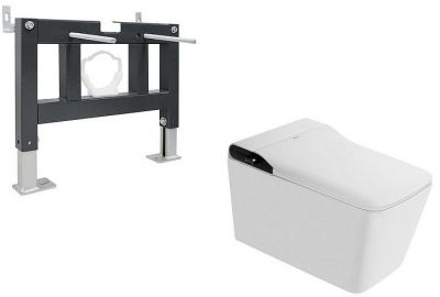 Комплект унитаза биде с инсталляцией Abber Rechteck AC1215S-AC0101P цвет Белый с сиденьем Микролифт