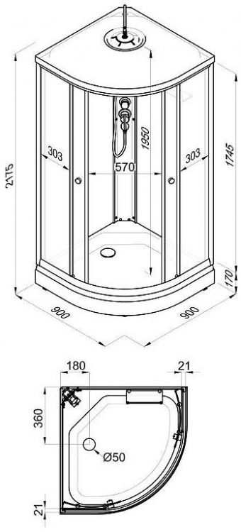 Душевая кабина Triton Грэй-Вайт 90x90 Щ0000067300 без гидромассажа Душевая кабина Triton Грэй-Вайт 90x90 Щ0000067300 без гидромассажа