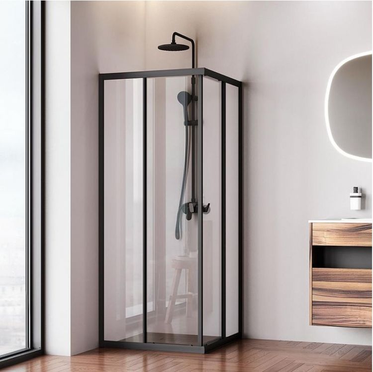 Душевой уголок AM.PM Sunny 80х80 W87G-403-8080-BT профиль Черный матовый стекло прозрачное Душевой уголок AM.PM Sunny 80х80 W87G-403-8080-BT профиль Черный матовый стекло прозрачное