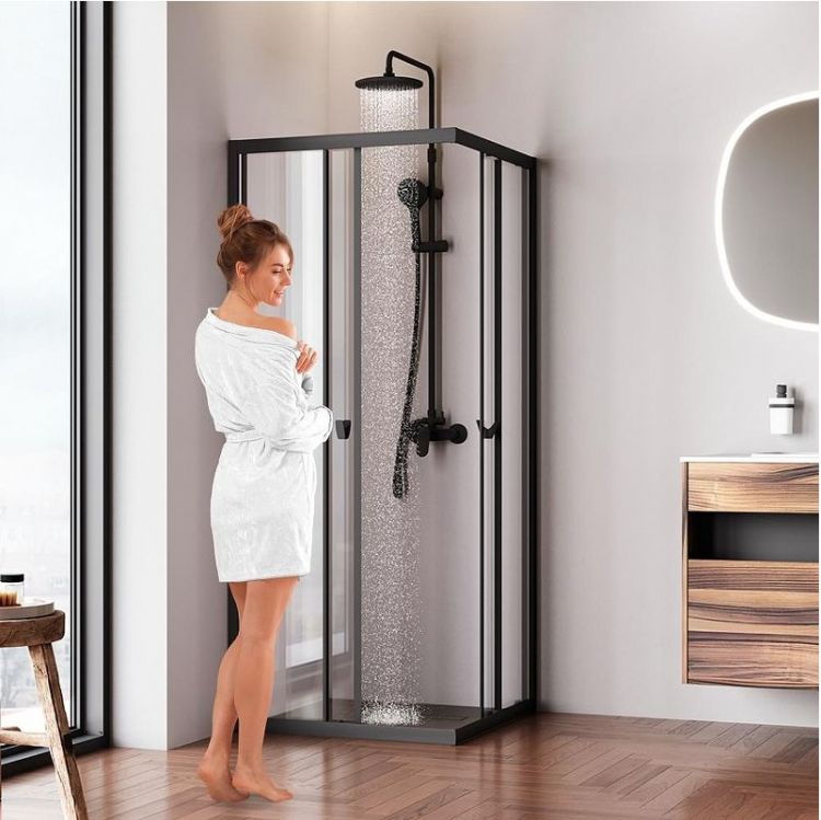 Душевой уголок AM.PM Sunny 80х80 W87G-403-8080-BT профиль Черный матовый стекло прозрачное Душевой уголок AM.PM Sunny 80х80 W87G-403-8080-BT профиль Черный матовый стекло прозрачное