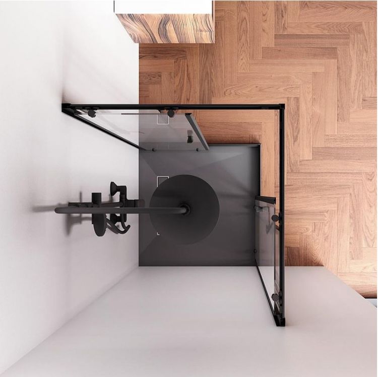 Душевой уголок AM.PM Sunny 80х80 W87G-403-8080-BT профиль Черный матовый стекло прозрачное Душевой уголок AM.PM Sunny 80х80 W87G-403-8080-BT профиль Черный матовый стекло прозрачное