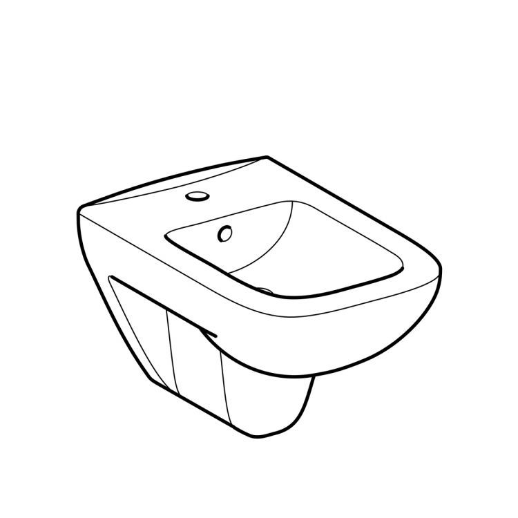 Биде подвесное Geberit Renova Nr.1 Plan, 232150000 Биде подвесное Geberit Renova Nr.1 Plan, 232150000