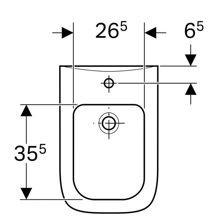 Биде подвесное Geberit Renova Nr.1 Plan, 232150000 Биде подвесное Geberit Renova Nr.1 Plan, 232150000
