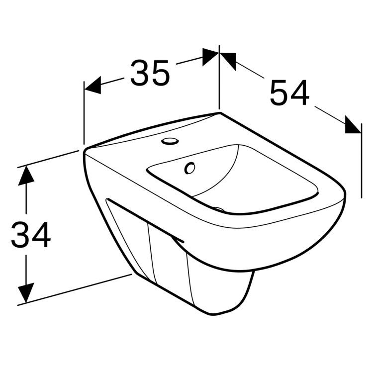 Биде подвесное Geberit Renova Nr.1 Plan, 232150000 Биде подвесное Geberit Renova Nr.1 Plan, 232150000