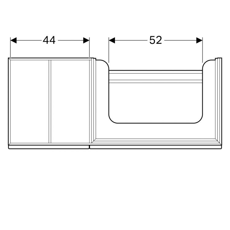 Тумба под раковину Geberit Citterio 118.4х55.4х50.4, левая, светлый дуб, бежевое стекло [500.563.JI.1]
