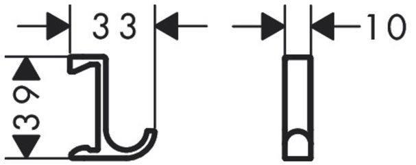 Hansgrohe WallStoris Крючок узкий, цвет: матовый черный