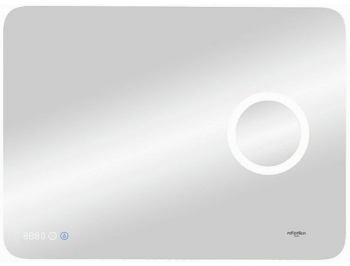 Зеркало Reflexion Point 800х700 RF4513PT с подсветкой с сенсорным выключателем, диммером и часами