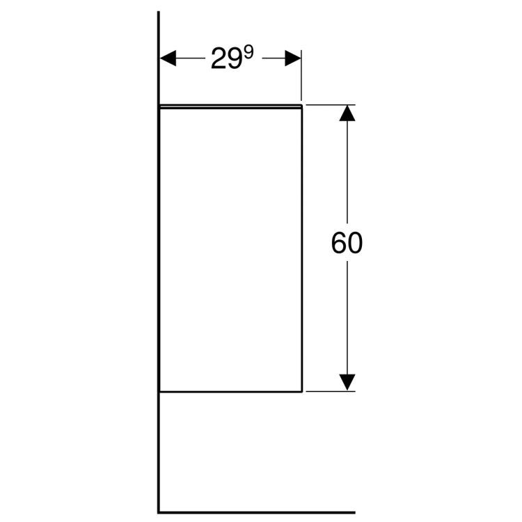 Боковой шкафчик Geberit Smyle Square низкий без дверцы с открытыми полочками, белый глянец [500.358.00.1]