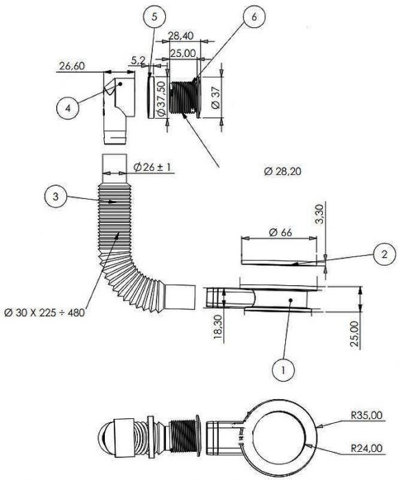 Слив-перелив для раковины Aquanet 312686 цвет Хром