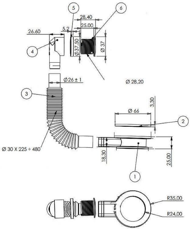 Слив-перелив для раковины Aquanet 312686 цвет Хром