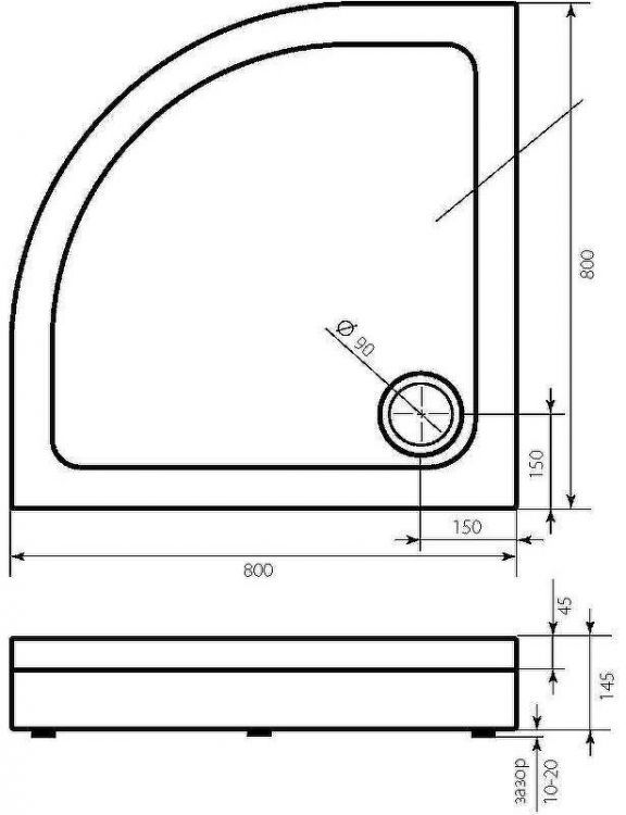 Акриловый поддон для душа Bas Раунд 80х80 ПН00066 Белый Акриловый поддон для душа Bas Раунд 80х80 ПН00066 Белый