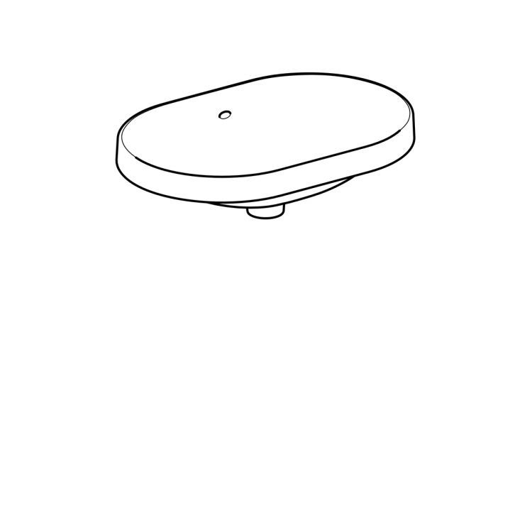 Раковина Geberit VariForm эллиптической формы, 60х40 см, без отв. под смеситель, с отв. перелива [500.728.01.2]