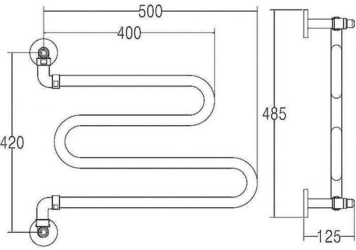 Водяной полотенцесушитель Margaroli Vento 406CR Хром