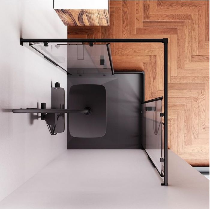 Душевой уголок AM.PM Func 90x90 W84G-403-9090-BT профиль Черный матовый стекло прозрачное