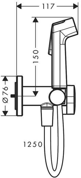 Hansgrohe  Bidette E Гигиенический душ со смесителем, держатель, цвет: бронза