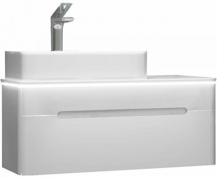 Тумба под раковину Jorno Shine 90 Shi.01.90/P/W подвесная Белый глянец