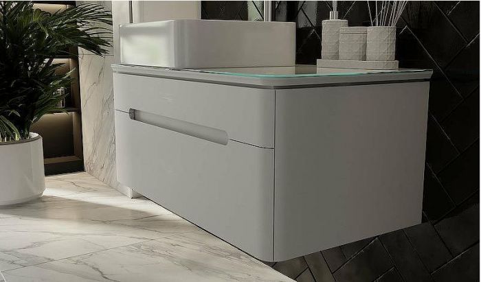 Тумба под раковину Jorno Shine 90 Shi.01.90/P/W подвесная Белый глянец