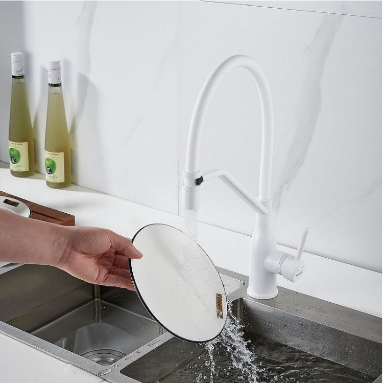 Смеситель для кухни Shevanik S343C-1 цвет Белый