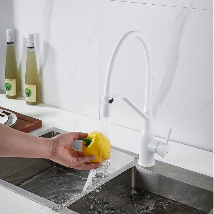 Смеситель для кухни Shevanik S343C-1 цвет Белый