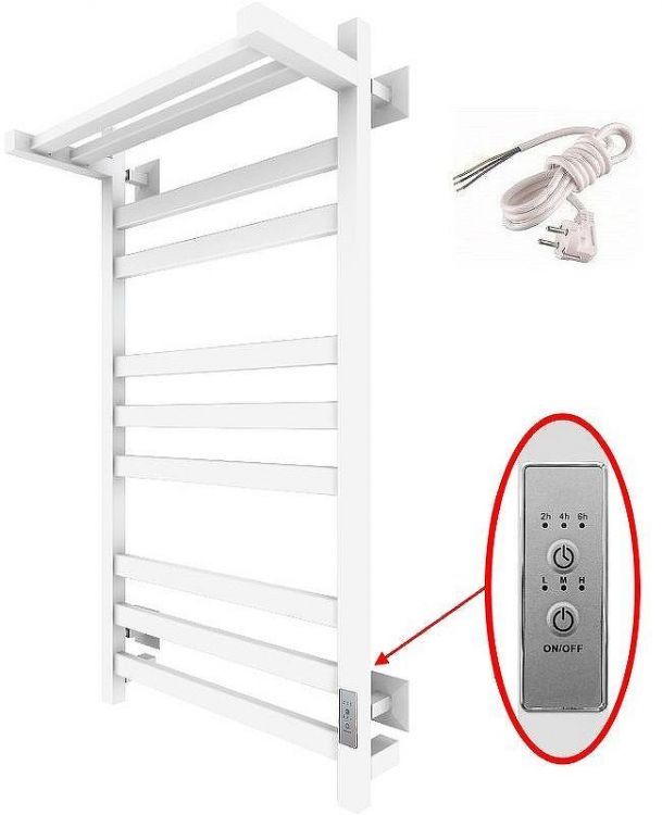 Электрический полотенцесушитель Тругор ПЭК 21квП СП 80x50 с полкой Белый