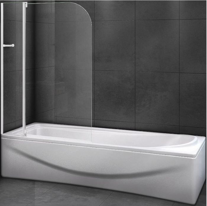 Шторка на ванну Cezares Relax 100 RELAX-V-11-100/140-C-Bi профиль Серый стекло прозрачное