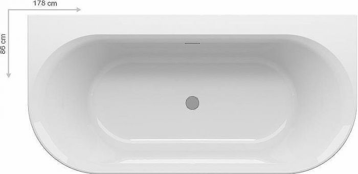 Акриловая ванна Ravak Ypsilon Wall 178x86 XC00100035 без гидромассажа