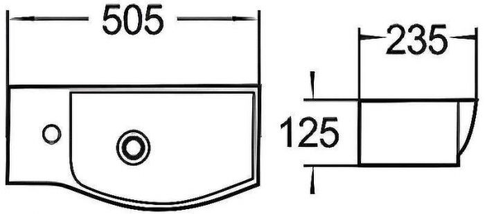 Раковина WeltWasser Aisbach 7950 GL-WT L 50 10000008692 Белая глянцевая