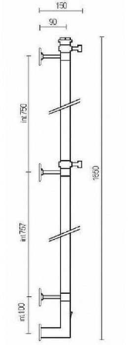 Электрический полотенцесушитель Margaroli Arcobaleno 616XCRB-1650 Хром